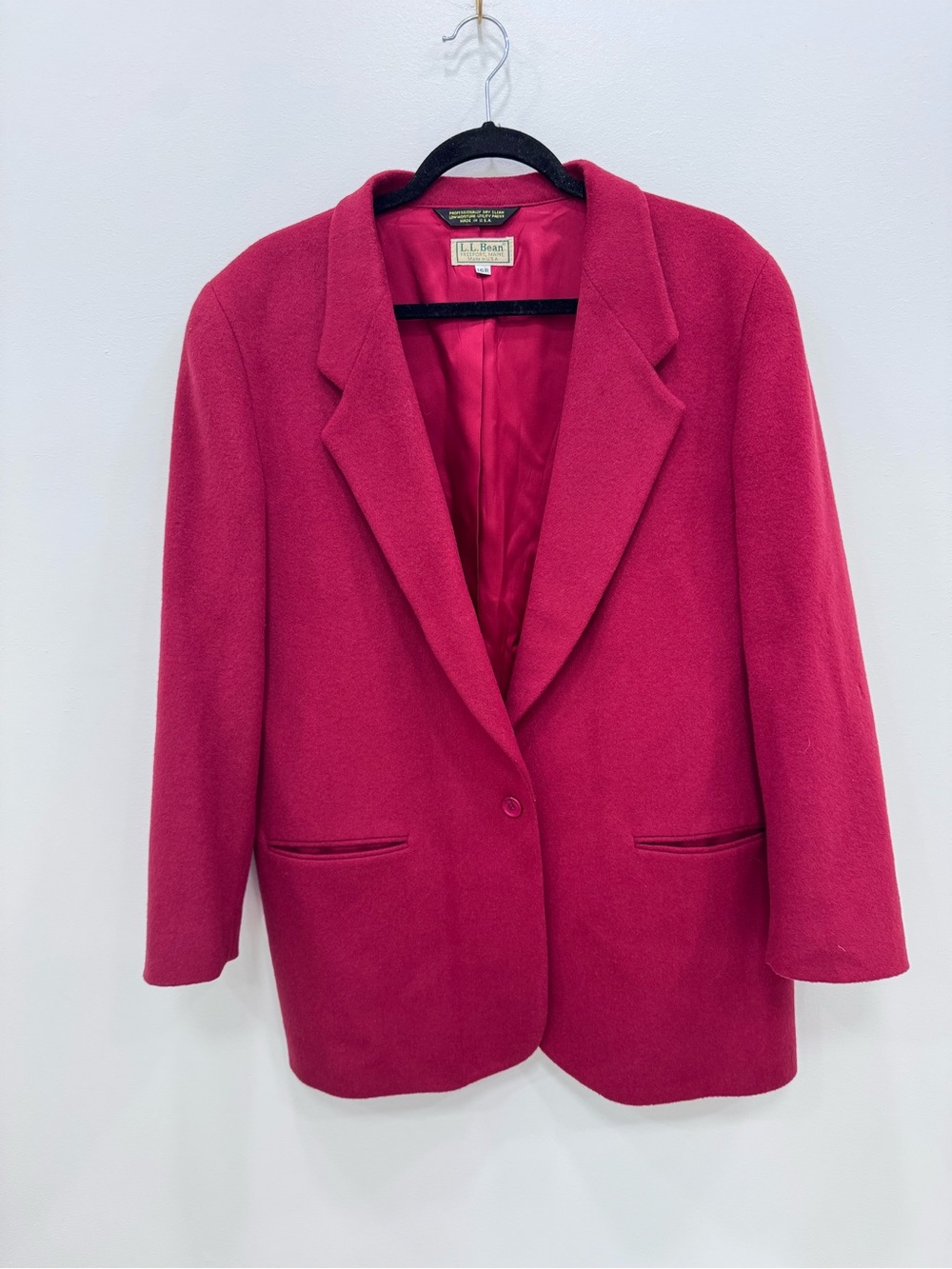L.L.Bean Women's Oversized Vintage VTG Wool Cashmere Blazer Sz 16